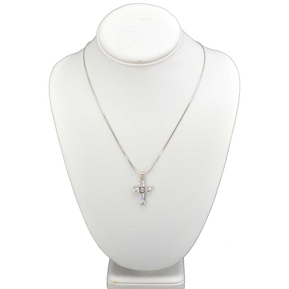 CZ Cross Necklace - Coronet Jewelry