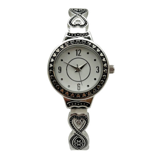 SILVER BRAID DESIGN CUFF WATCH