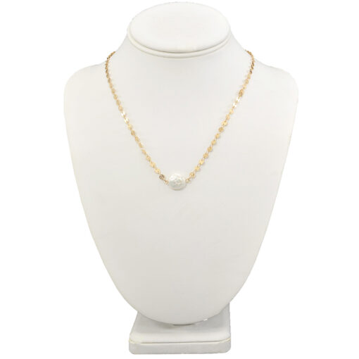 DAINTY GOLD CHAIN WITH FRESHWATER PEARL NECKLACE