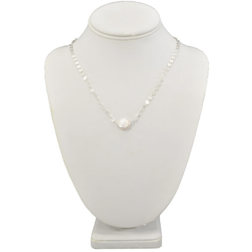 DAINTY SILVER CHAIN WITH FRESHWATER PEARL NECKLACE