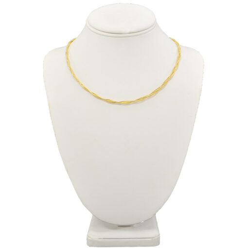 BRASS GOLD DIPPED BRAIDED CHAIN NECKLACE