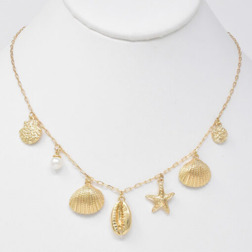 GOLD SEA LIFE CHARM NECKLACE