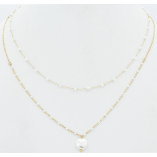 LAYERED BABY PEARL PENDANT NECKLACE