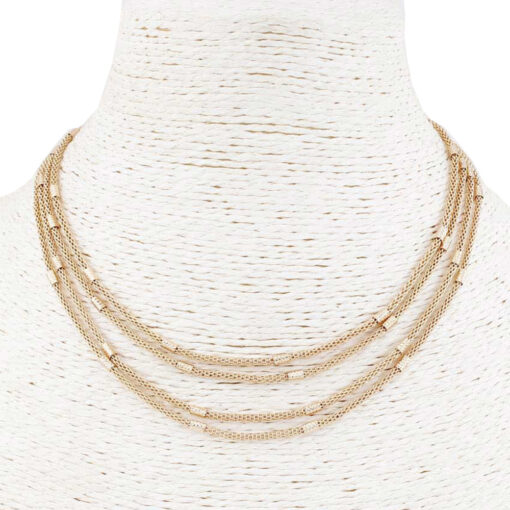 4 LAYER GOLD MESH CHAIN NECKLACE