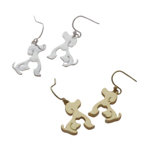 DOG WITH CUT OUT PIERCED EARRINGS. SOLD IN SETS OF 2 ONLY.