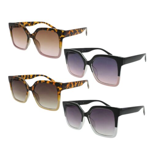 OVERSIZED TWO-TONE FASHION SUNGLASSES. 12 PC