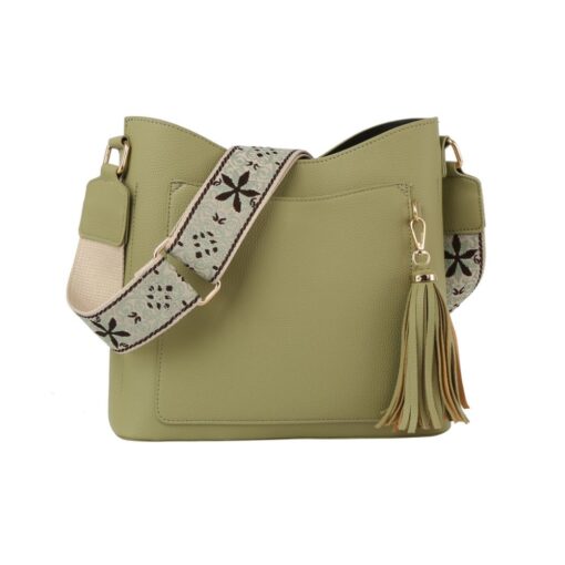 SAGE GUITAR STRAP FRONT POCKET CROSSBODY. 11.25X10.5X3.5. SEE 29071 & 29072 FOR MORE COLORS