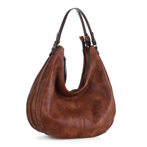 LARGE BROWN HOBO BAG. 15x11.5x5.5. SEE 29027 FOR MORE COLORS