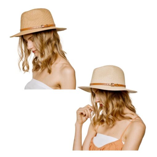 ADJUSTABLE STRAW SUMMER HAT. NATURAL, BEIGE. SOLD IN SETS OF 2 ONLY.