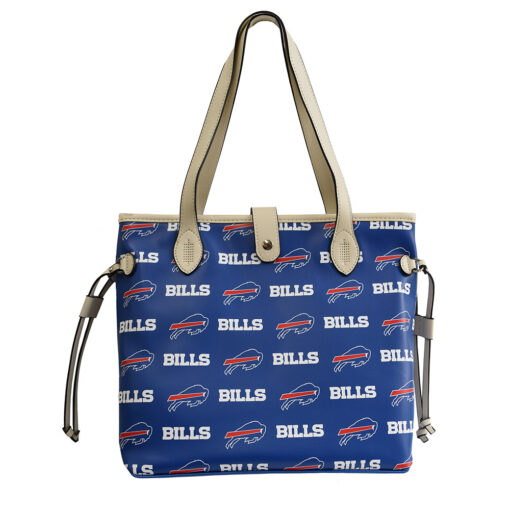 LICENSED BUFFALO BILLS PATTERNED TOTE BAG. 14X11.5X5.5