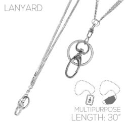RHINESTONE 2 LINE MULTI PURPOSE LANYARD. SILVER, HEMI, GOLD, ROSE GOLD. SOLD IN SETS OF 4 ONLY