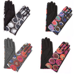 EMBROIDERED KNIT GLOVES. SOLD IN SETS OF 4 ONLY