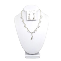 SILVER & CRYSTAL Y NECKLACE SET