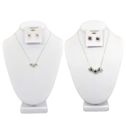 STAINLESS STEEL TRIPLE PENDANT SET. TEARDROP, SQUARES. SOLD IN SETS OF 2 ONLY.
