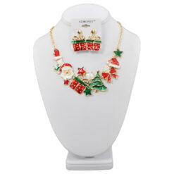 CHRISTMAS THEME ENAMEL NECKLACE SET