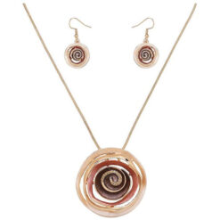 GOLD/MULTI BROWN ENAMEL NECKLACE SET