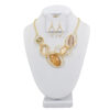 GOLD & EARTHONE ENAMEL NECKLACE SET