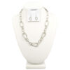 SILVER TEXTURED LINKED CHAIN NECKLACE SET