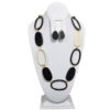 LONG BLACK & WHITE OVAL LINK NECKLACE SET