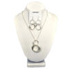 SILVER INTERLOCKING RINGS PENDANT NECKLACE SET