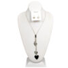 LONG SILVER HEART DANGLE CHARMS NECKLACE SET