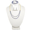 2 LAYER BLUE/GOLD BEADED NECKLACE SET. BRACELET SOLD SEPARATELY. SEE 34065 FOR BRACELET