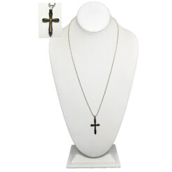 MEN'S STAINLESS STEEL BLACK/GOLD CROSS NECKLACE