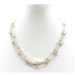 SILVER/GOLD MULTI LAYER CHAIN NECKLACE WITH MAGNETIC CLASP