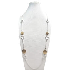 LONG TWO-TONE DISKS NECKLACE.