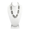 3D HAMMERED SILVER INTERLOCKING OVALS NECKLACE