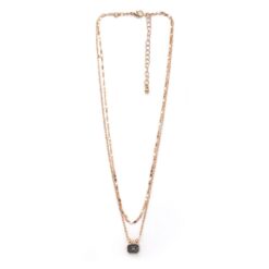 GOLD/BLACK DIAMOND STONE LAYERED NECKLACE