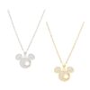 PAVÉ CRYSTAL MOUSE PENDANT NECKLACE. SILVER, GOLD. SOLD IN SETS OF 2 ONLY. SEE 34083 FOR MATCHING BRACELETS