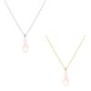 IMITATION OPAL PINK RIBBON PENDANT NECKLACE. SILVER, GOLD. SOLD IN SETS OF 2 ONLY
