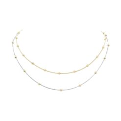 LAYERED TWO TONE BALL CHAIN NECKLACE