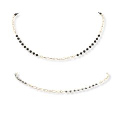 GOLD CHAIN WITH GLASS BEADS NECKLACE. BLACK, HEMI. SOLD IN SETS OF 2 ONLY