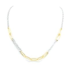 TWO-TONE CHAIN LINK MIX NECKLACE