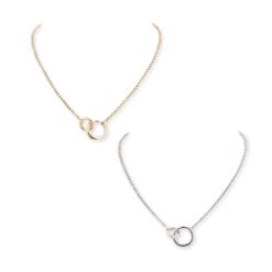INTERLOCKING RINGS NECKLACE. GOLD, SILVER. SOLD IN SETS OF 2 ONLY