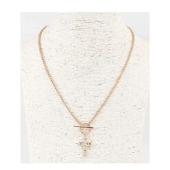 GOLD CROSS WITH CRYSTALS TOGGLE NECKLACE