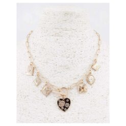 GOLD HEART & ASSORTED CHARM NECKLACE