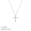 SILVER DELICATE MARQUISE CZ CROSS NECKLACE