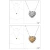 TAILORED FILIGREE HEART NECKLACE. SILVER, TWO TONE. SOLD IN SETS OF 2 ONLY