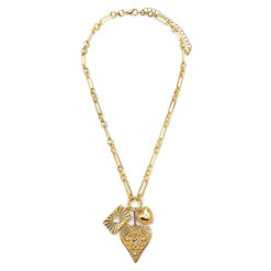 GOLD HEART CHARMS NECKLACE