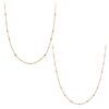 SEMI PRECIOUS STONE & GOLD BEAD NECKLACE. GREY, MULTI. SOLD IN SETS OF 2 ONLY