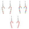 CANDY CANE PIERCED EARRINGS. SOLD IN SETS OF 3 ONLY. SEE 31080 FOR MATCHING NECKLACES