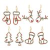 RED/GREEN RHINESTONE CHRISTMAS PIERCED EARRINGS. MITTENS, REINDEER, TREE, STOCKINGS. SOLD IN SETS OF 4 ONLY. SEE 31137 FOR MATCHING NECKLACE