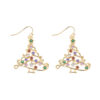 GOLD MULTI COLOR CZ CHRISTMAS TREE PIERCED EARRINGS. SOLD IN SETS OF 2 ONLY. SEE 31140 FOR MATCHING NECKLACE