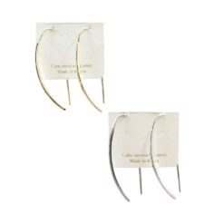 THREADER POLISHED PIERCED EARRINGS. GOLD, SILVER. SOLD IN SETS OF 2 ONLY