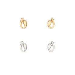 DESIGNER INSPIRED CIRCLE STUD PIERCED EARRINGS. GOLD, SILVER. SOLD IN SETS OF 2 ONLY
