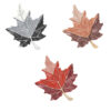 MAGNETIC ENAMEL LEAF PIN. BLACK, BROWN, RED. SOLD IN SETS OF 3 ONLY