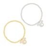 PAVÉ CRYSTAL MOUSE CHARM STRETCH BRACELET. SILVER, GOLD. SOLD IN SETS OF 2 ONLY. SEE 31083 FOR MATCHING NECKLACES